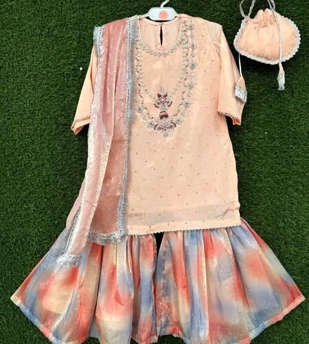 Festive Luxury 2024 – Valima Pastels Raw Silk Gharara Set