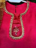 Raw silk shirt with lace, sequins gharara & dreamy crushed dupatta.