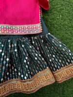 Raw silk shirt with lace, sequins gharara & dreamy crushed dupatta.